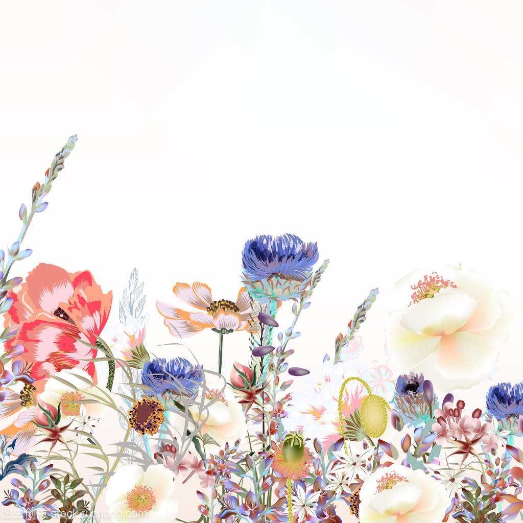 復古風格領(lǐng)域繁花似錦花卉圖